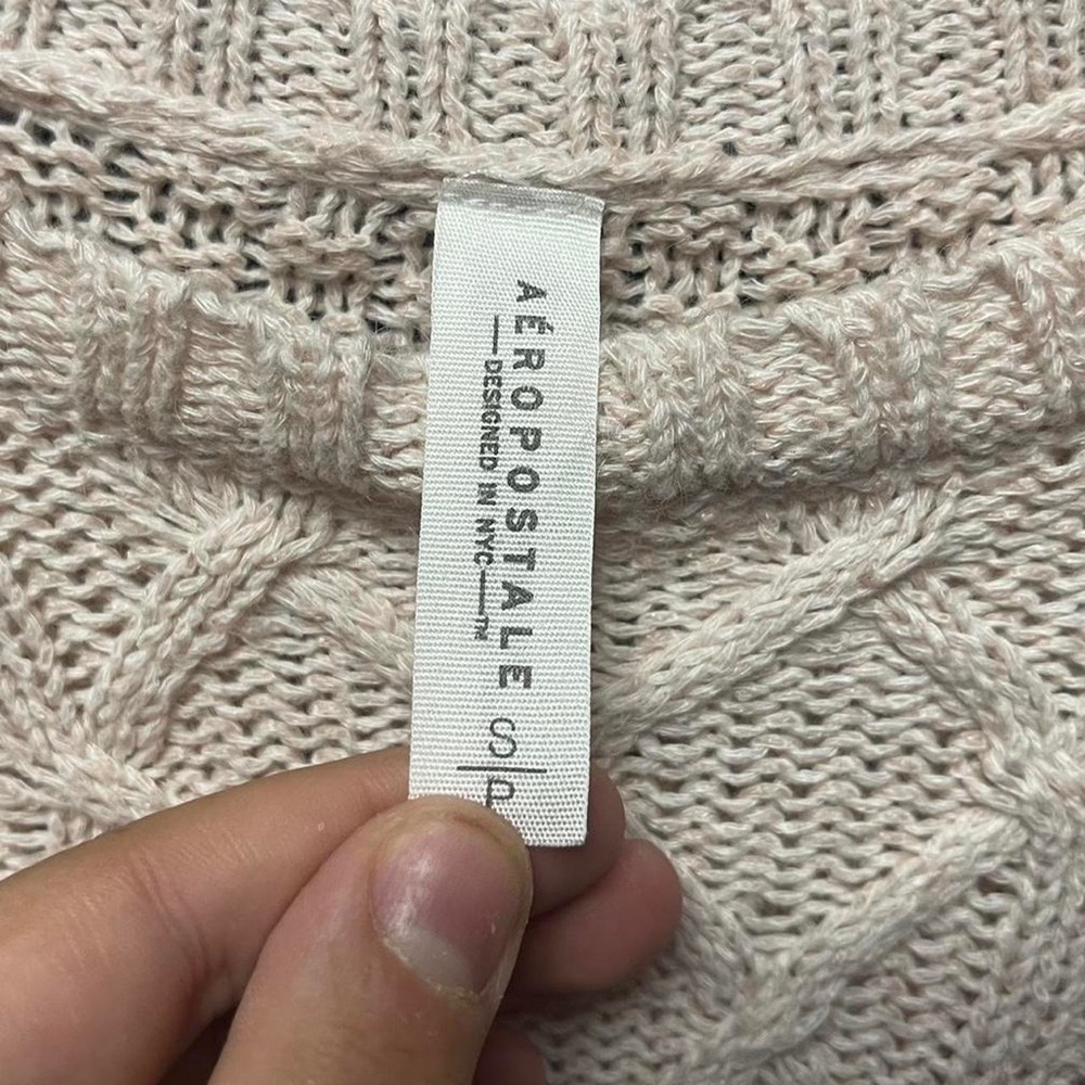 women’s Aeropostale woven crewneck soft long sleeve sweater essential sweatshirt - Picture 3 of 4